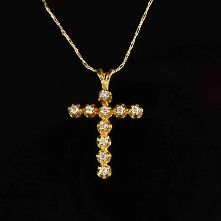 Jesus Cross Christian Religious Pendant - 14k Gold Vermeil Pendants