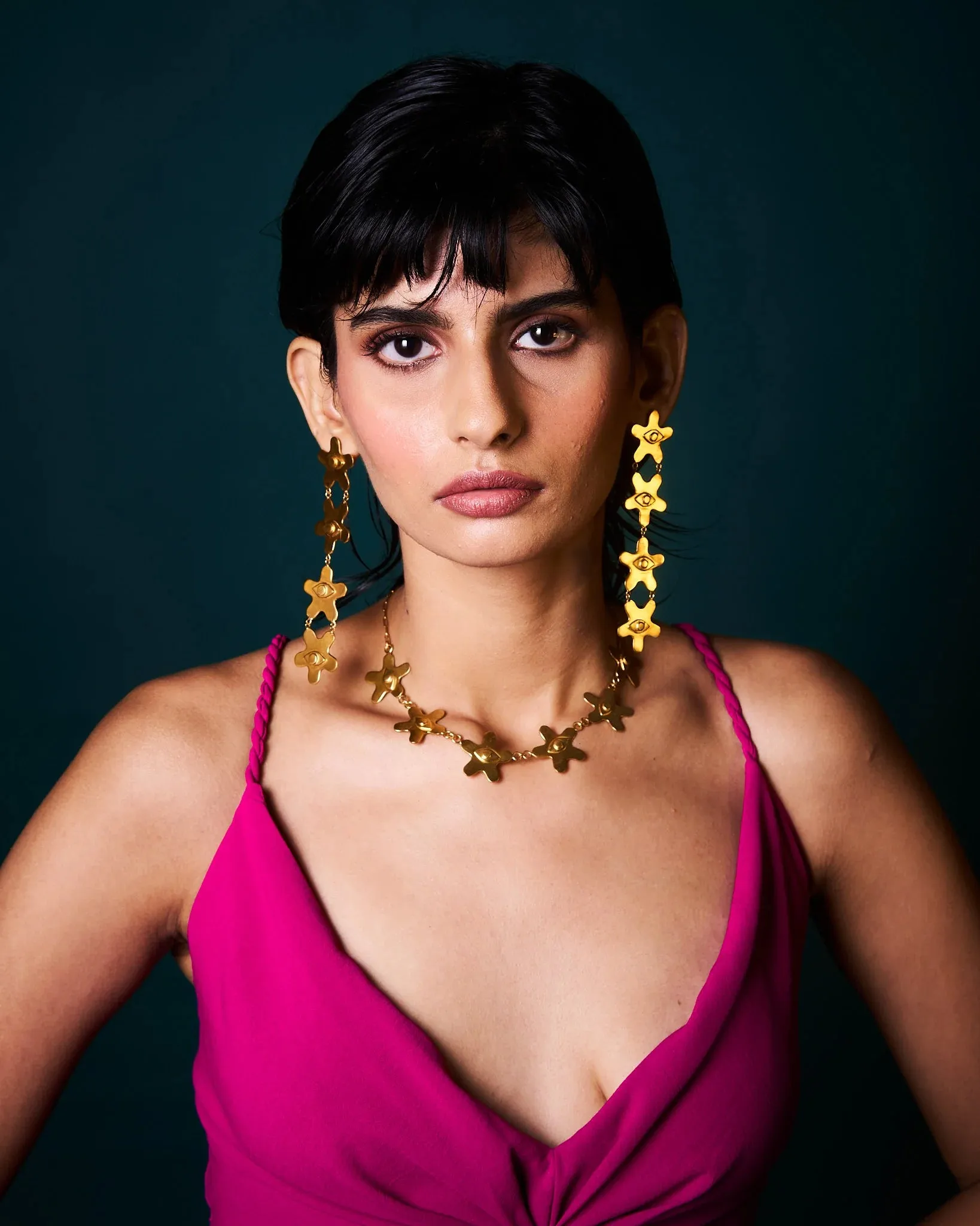 Kamal Aankhen Jewellery Set - Earrings   Necklace