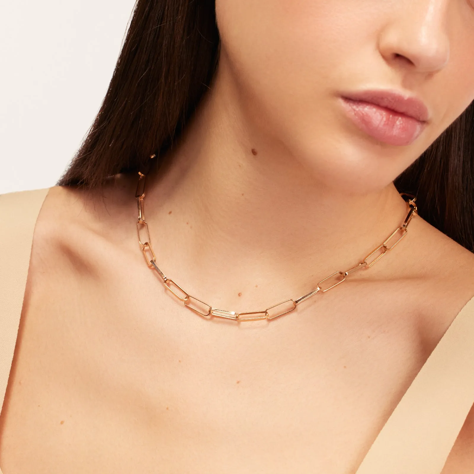 Large Rectangle Chain Necklace