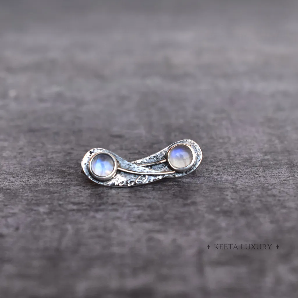 Leaf Bud - Moonstone Earrings