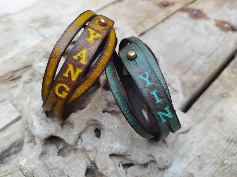 Leather Wrap Bracelet - Teal Color - Mens Gift - Friendship Jewelry - Ishaor