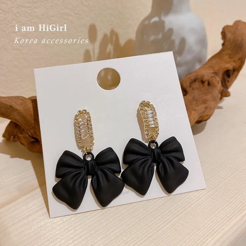 Luxury jewelry Simple Heart Drop Earrings for Women in Gold Color and Silver Color