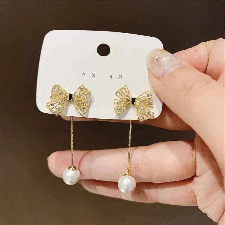 Luxury jewelry Simple Heart Drop Earrings for Women in Gold Color and Silver Color