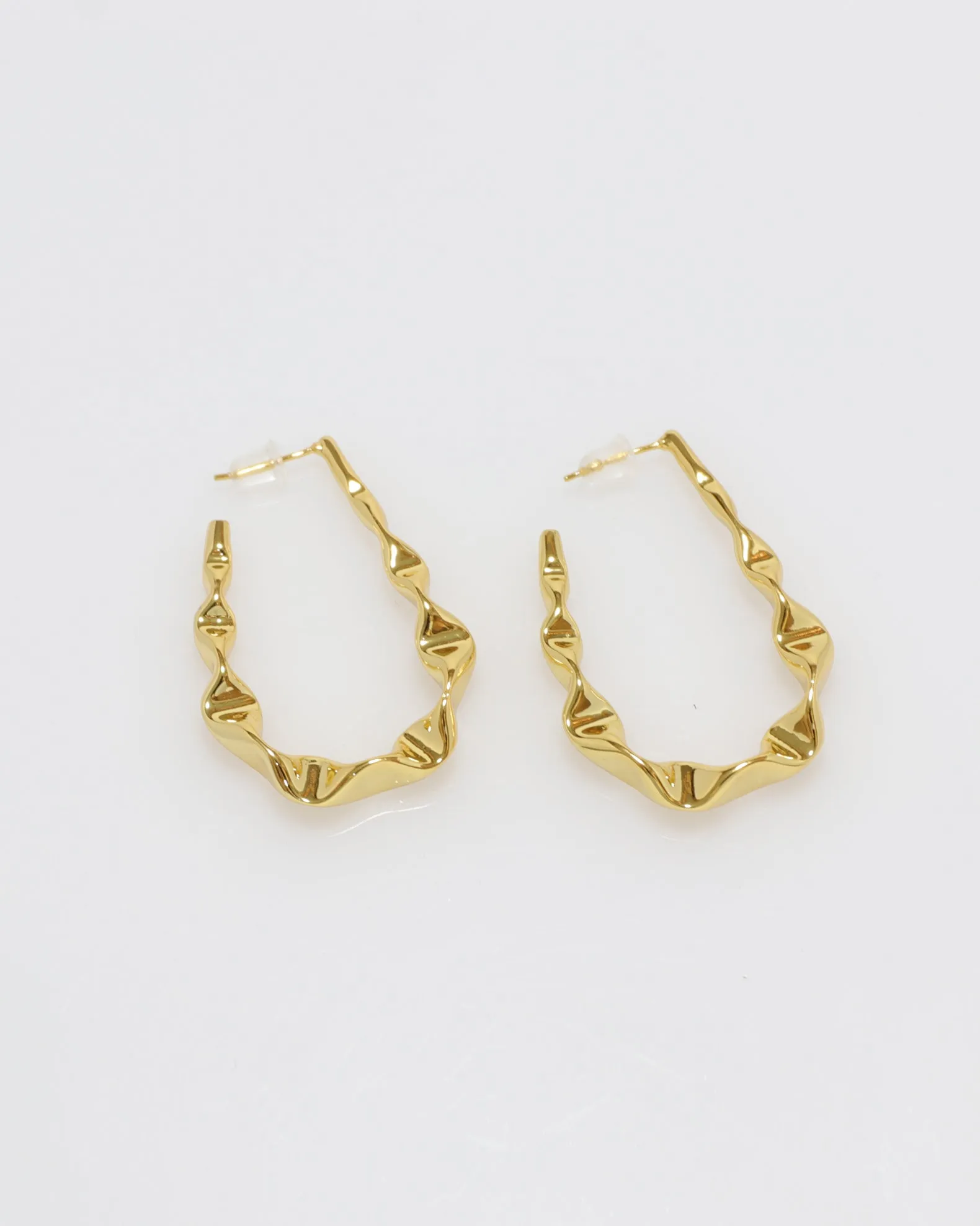 Lyra Gold Irregular Texturised Enveloping Earrings