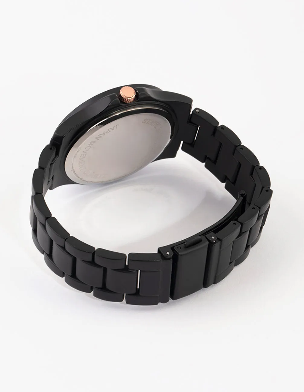 Matte Black Sport Link Strap Watch