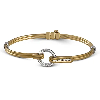 Men's Buckle Bracelet In 18k Gold With Diamonds