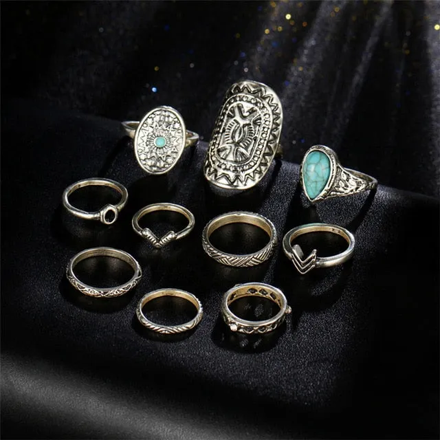 Mix Finger Midi Rings - 10 Peice set