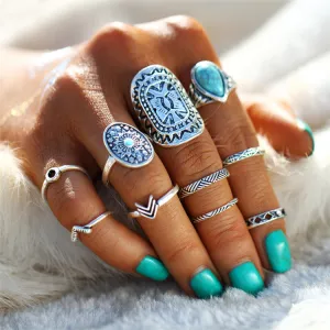 Mix Finger Midi Rings - 10 Peice set