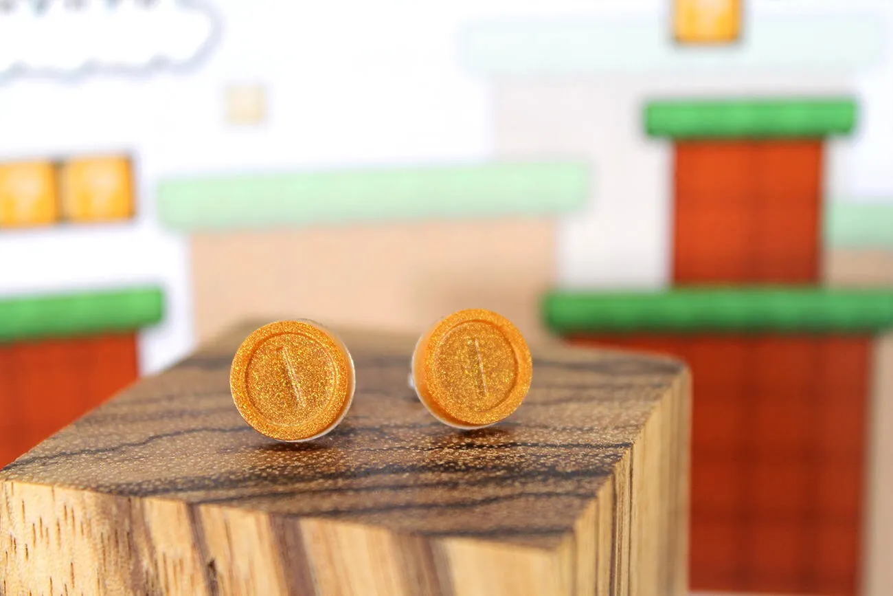 Mushroom Kingdom Coin Earrings Pair - Super Mario Odyssey