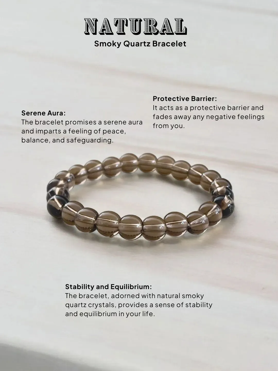 Natural Smoky Quartz Bracelet