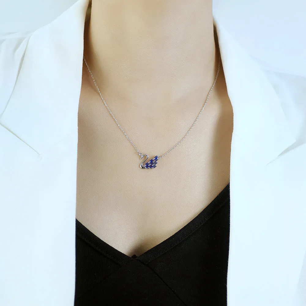 NEHZUS Jewelry Design Sense Blues Spirit Swan Necklace Simple Temperament Collarbone Chain for Girlfriend