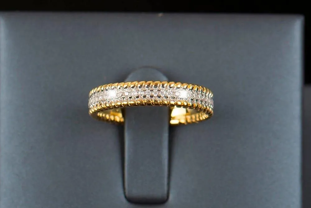 New for 2020 925 sterling Silver AAAAA Quality Zircon Gold Colour Wedding Ring