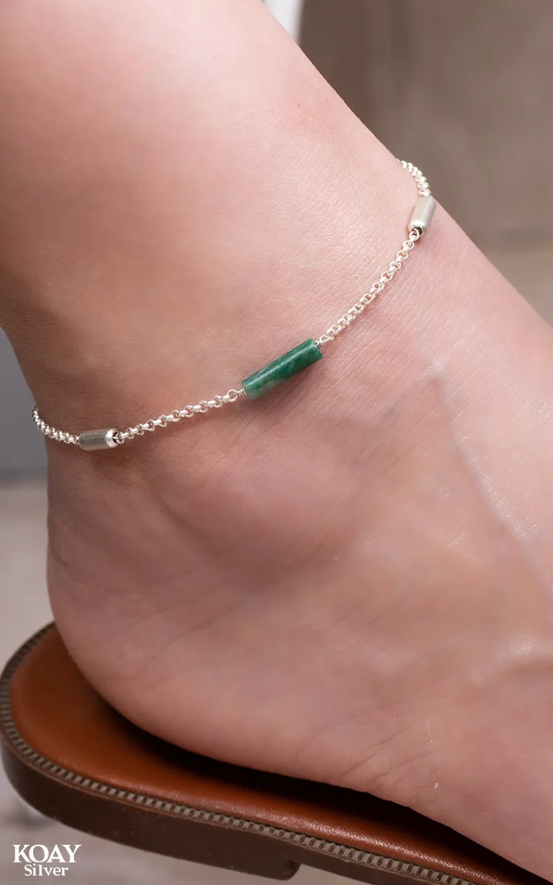 One Green Stone Anklet