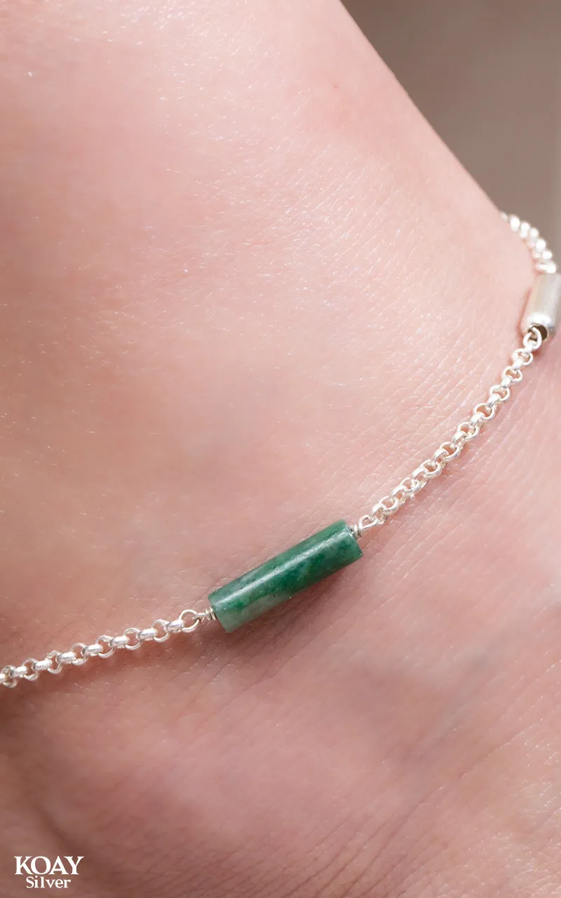 One Green Stone Anklet