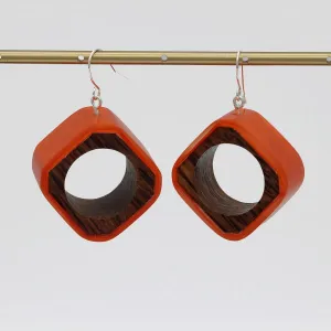 Orange Geoblend Dangle Earring