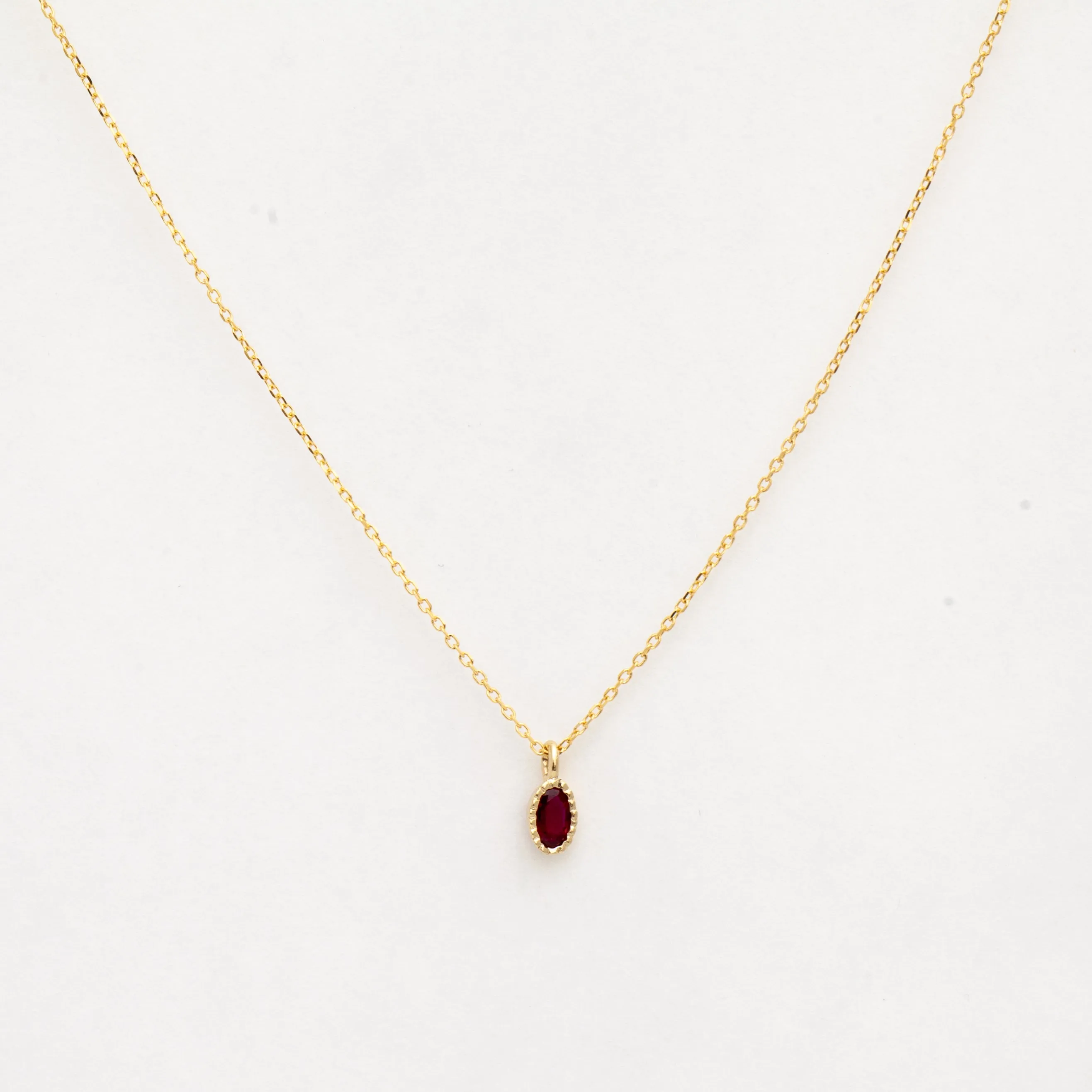 Oval Ruby Wisp Necklace