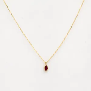 Oval Ruby Wisp Necklace