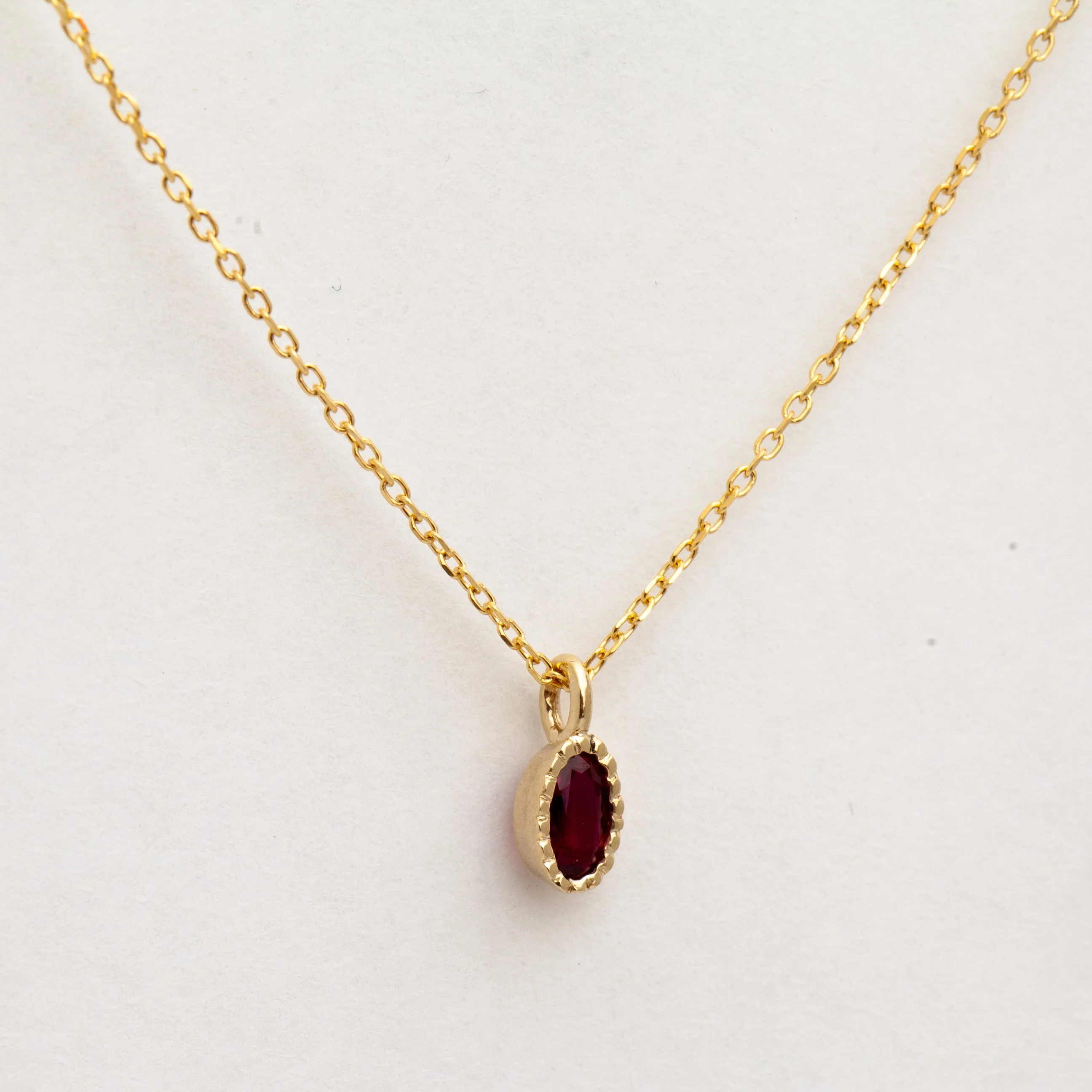 Oval Ruby Wisp Necklace