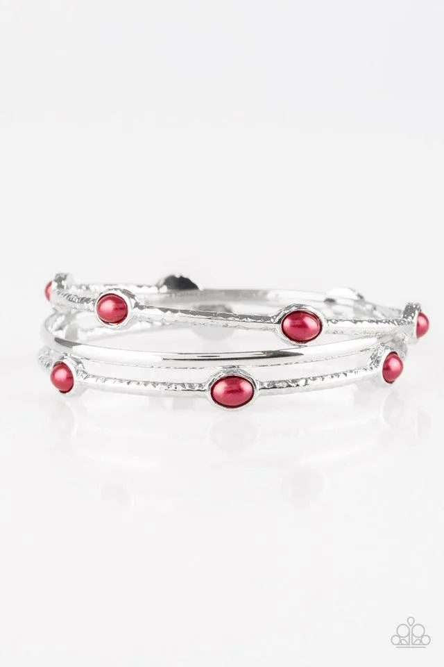 Paparazzi Bracelet ~ Bangle Belle - Red