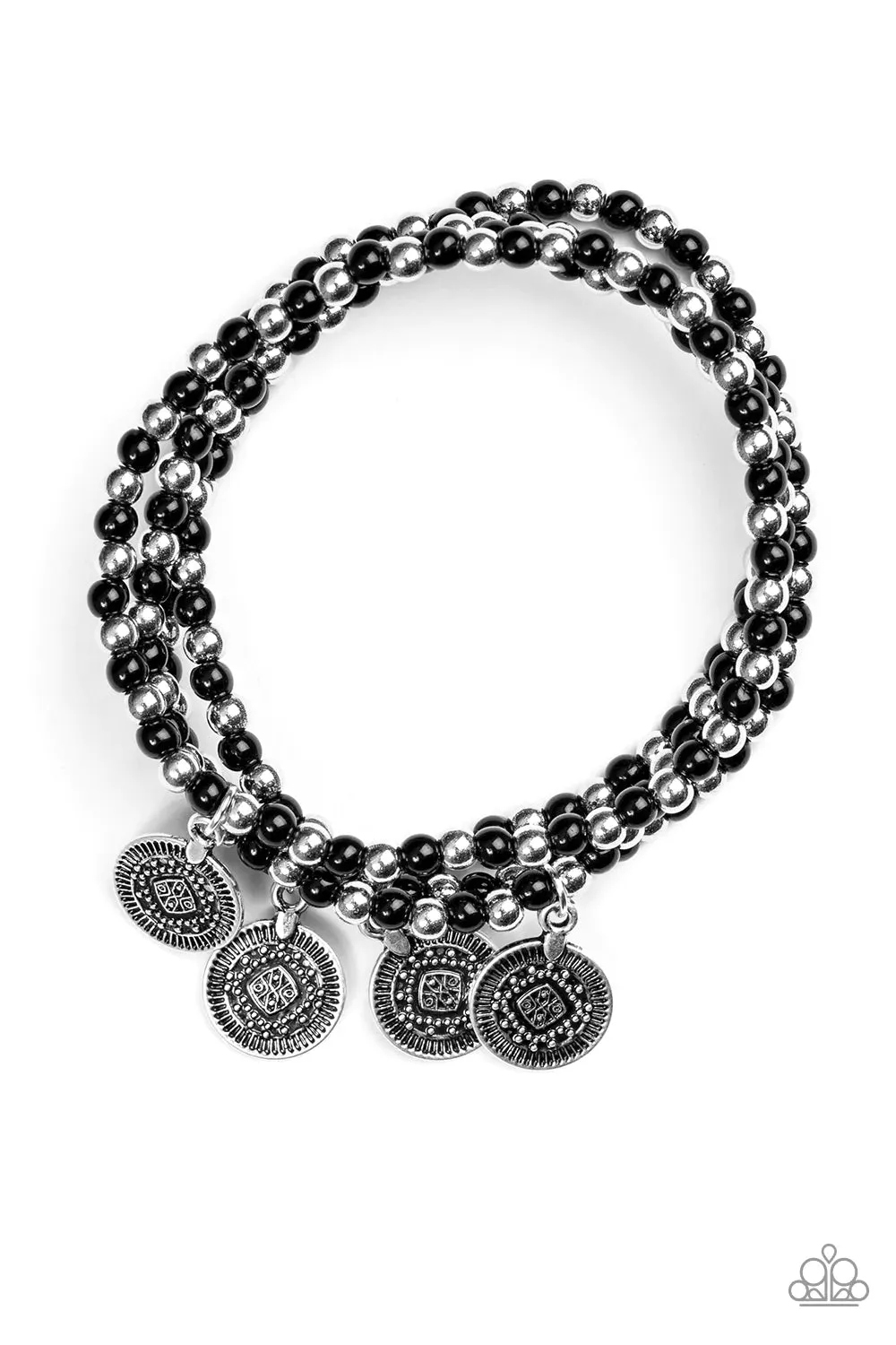 Paparazzi Bracelet ~ Gypsy Globetrotter - Black