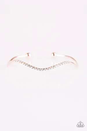 Paparazzi Bracelet ~ No Small Shimmer - Rose Gold