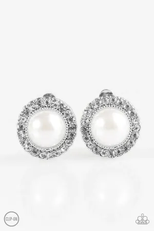 Paparazzi Earring ~ Dont Forget Your Glass Slipper! - White