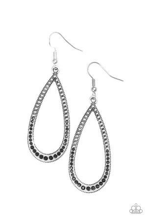 Paparazzi Earring ~ Dripping In Diamonds - Black