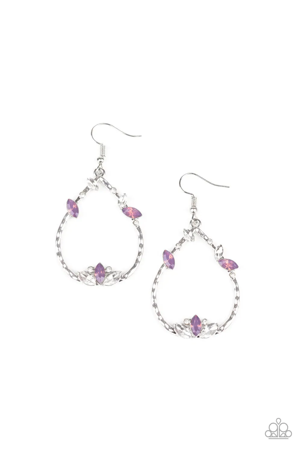 Paparazzi Earring ~ Lotus Ice - Purple