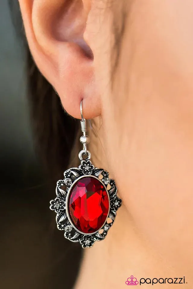 Paparazzi Earring ~ To Buy Or Not To Buy - Red