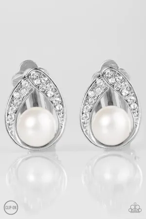 Paparazzi Earring ~ Top CLASSIC - White