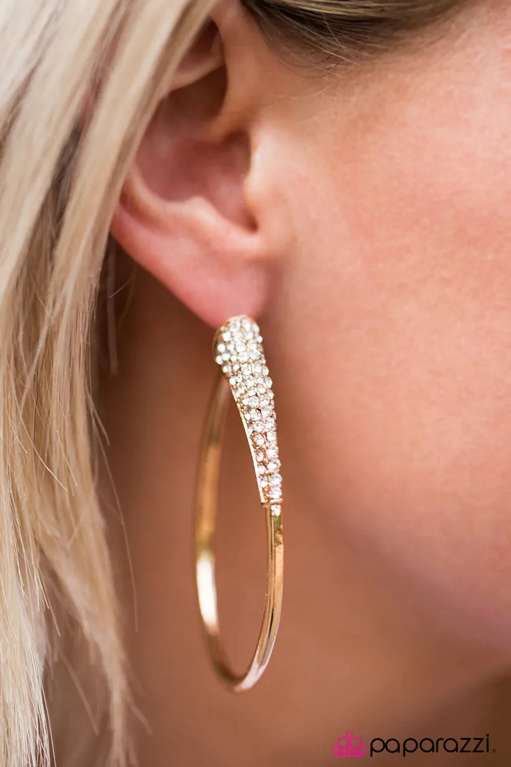 Paparazzi Earring ~ Winter Ice - Gold