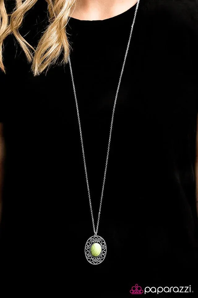 Paparazzi Necklace ~ Adjust Your ALTITUDE - Green