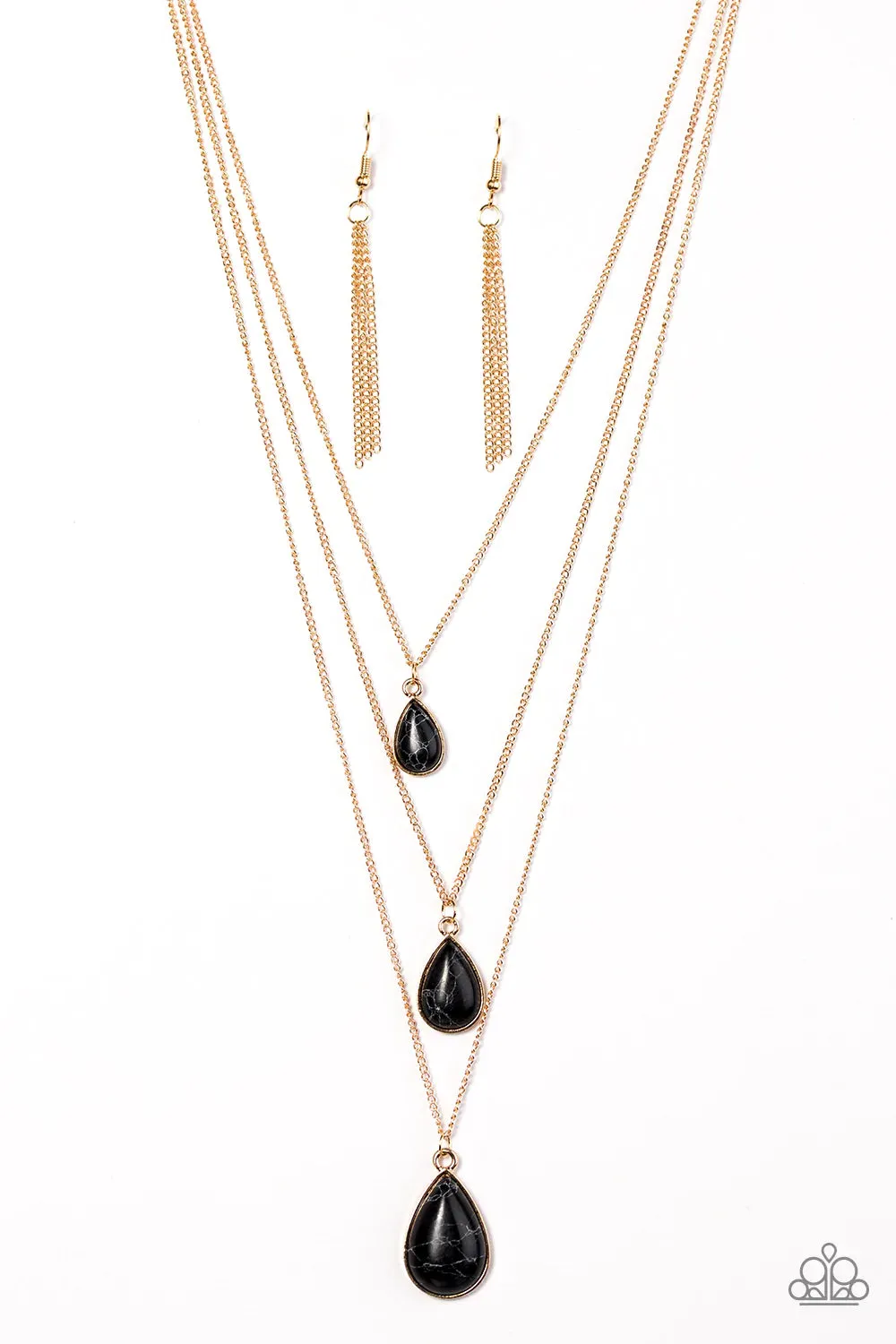 Paparazzi Necklace ~ Mountain Tears - Black