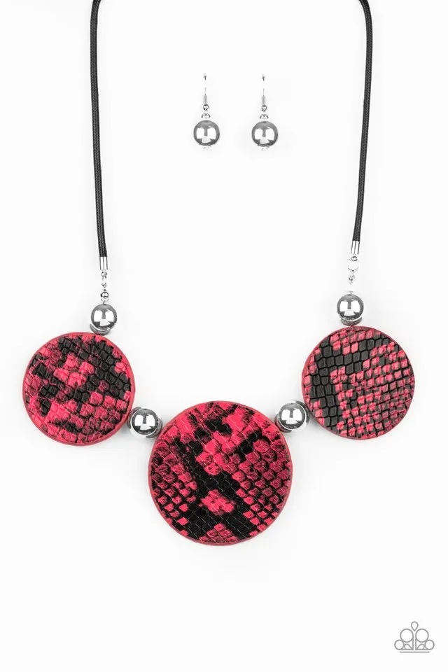 Paparazzi Necklace ~ Viper Pit - Pink