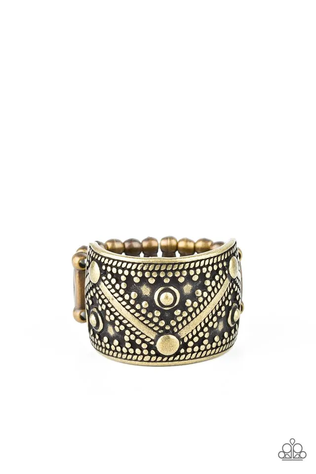 Paparazzi Ring ~ Primal Patterns - Brass