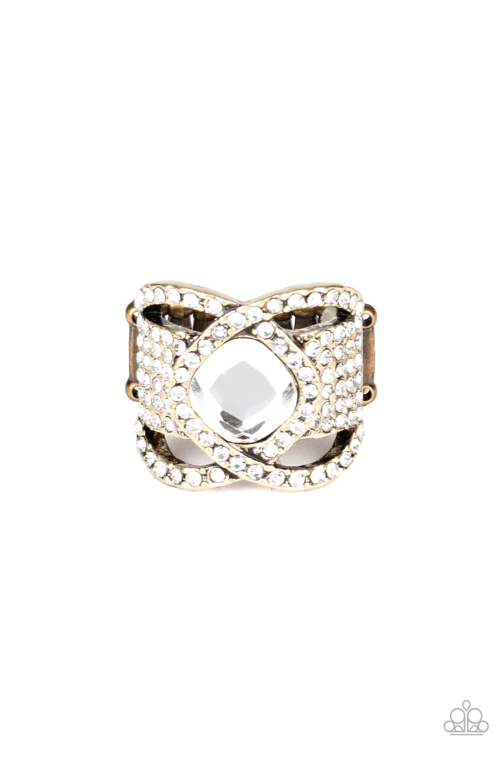 Paparazzi Ring ~ Triple Crown Twinkle - Brass