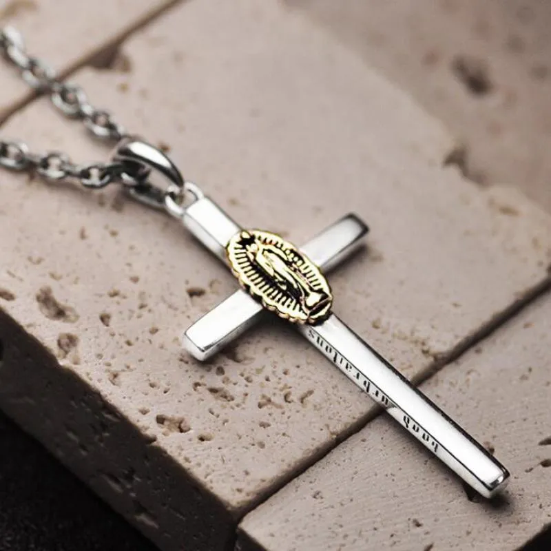 Personality Creative Jesus Cross Amulet Pendant Rock Casual Gift Catholic Christian Necklace