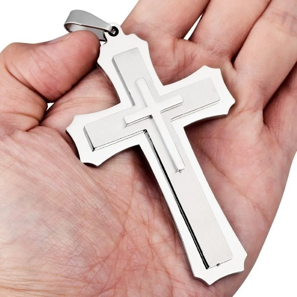 Personality Creative Jesus Cross Amulet Pendant Rock Casual Gift Catholic Christian Necklace