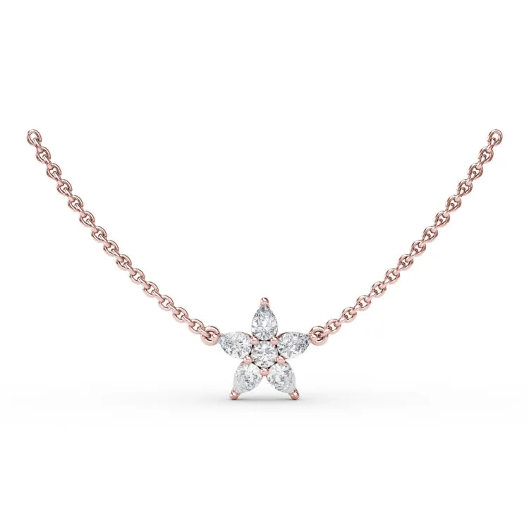 Petite Floral Diamond Necklace