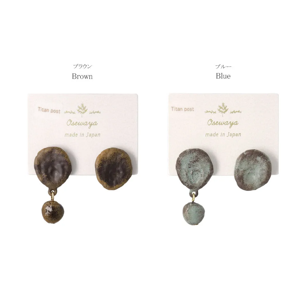 Pottery Esque Organic Circle Earrings