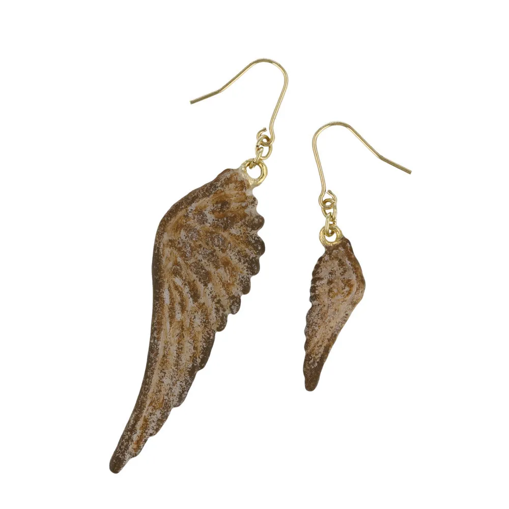 Pottery Esque Wing Mismatched Earrings