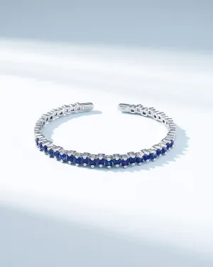 Princess Staggered Dark Blue Sapphire Bangle