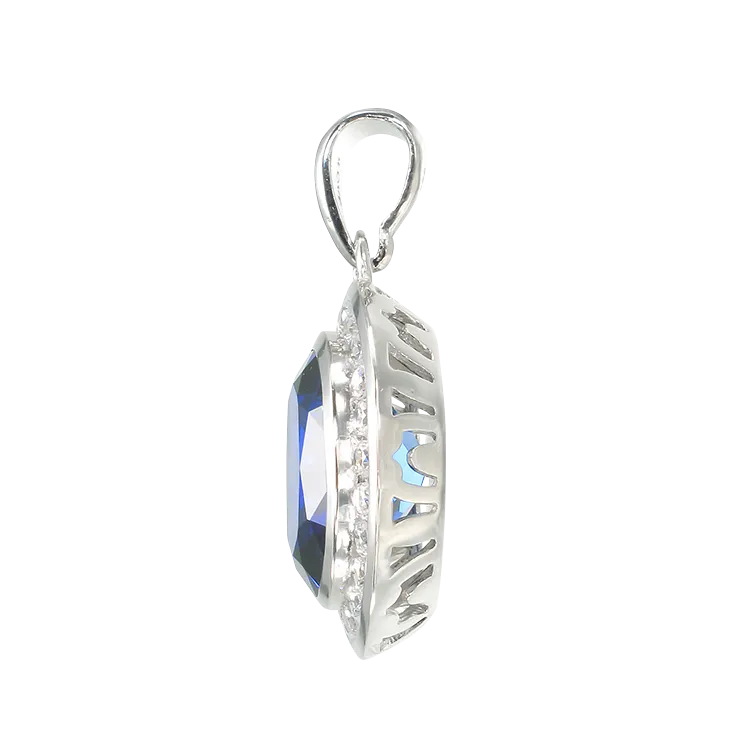 Regal Blue Sapphire Oval Pendant