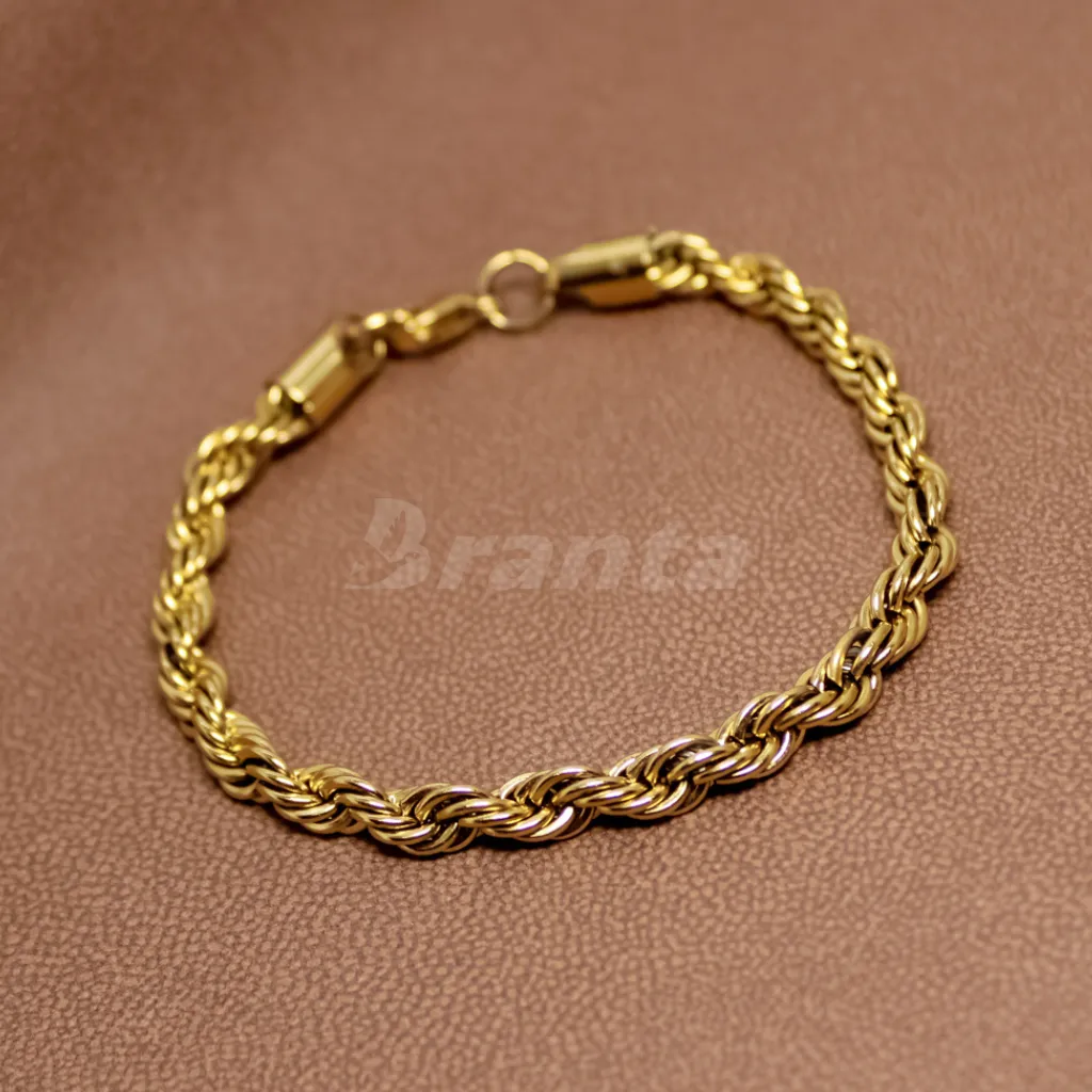 Rope Chain Bracelet in Gold Plated  (8 Inch)