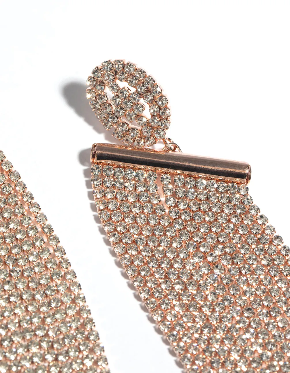 Rose Gold Diamante Statement Earrings