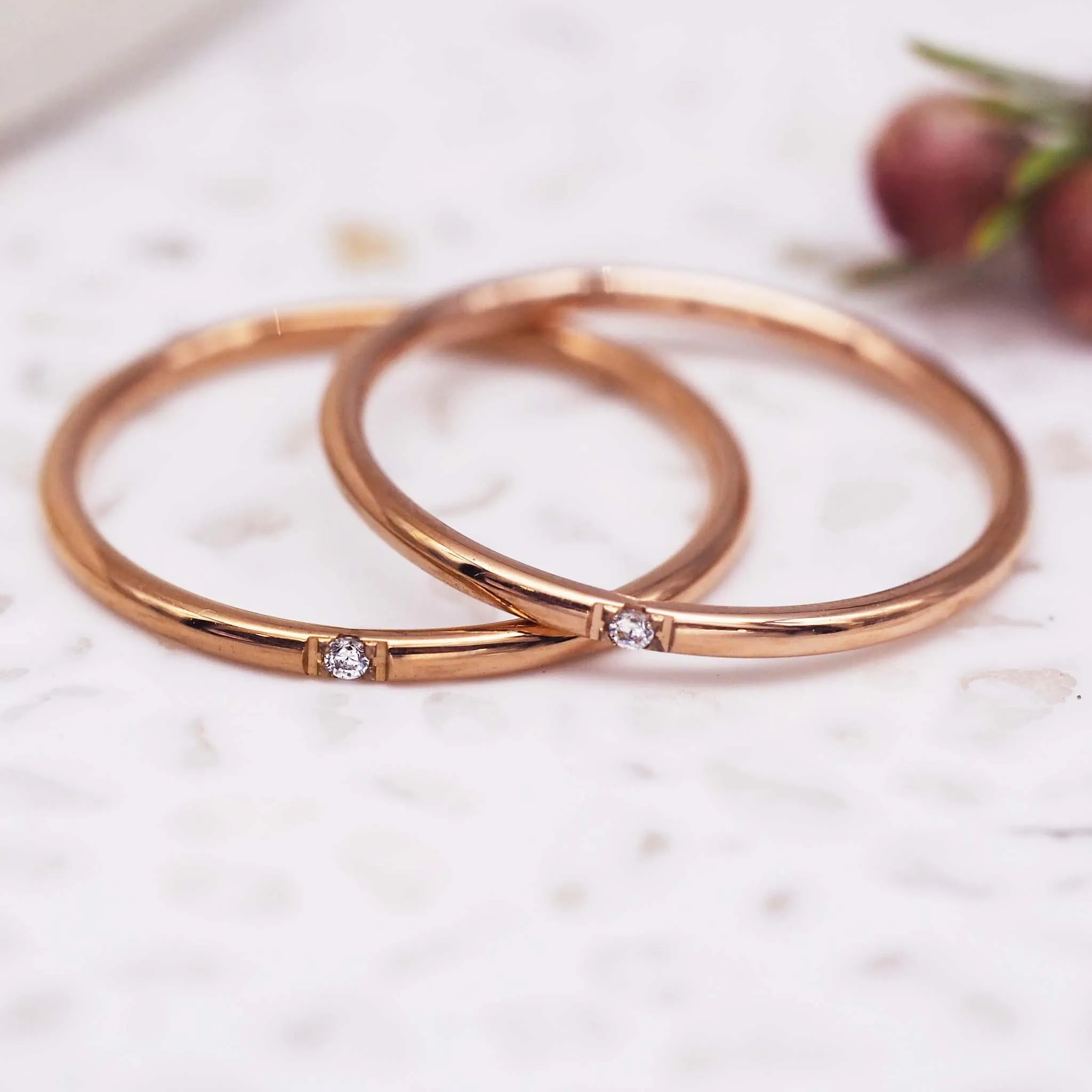 Rose Gold Multi Stacker Ring Set