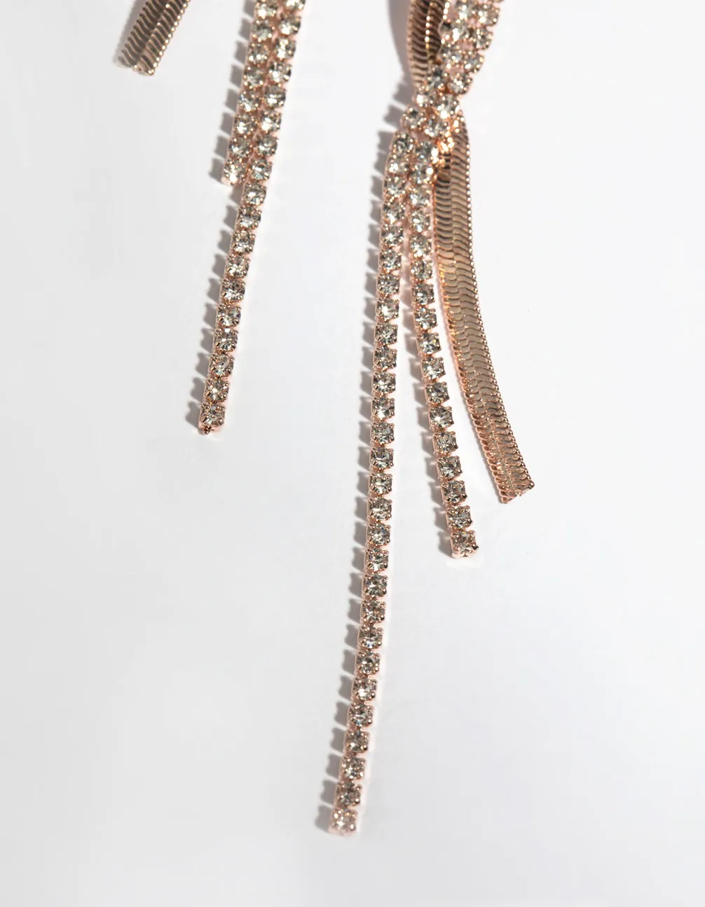 Rose Gold Snake Drop Earrings