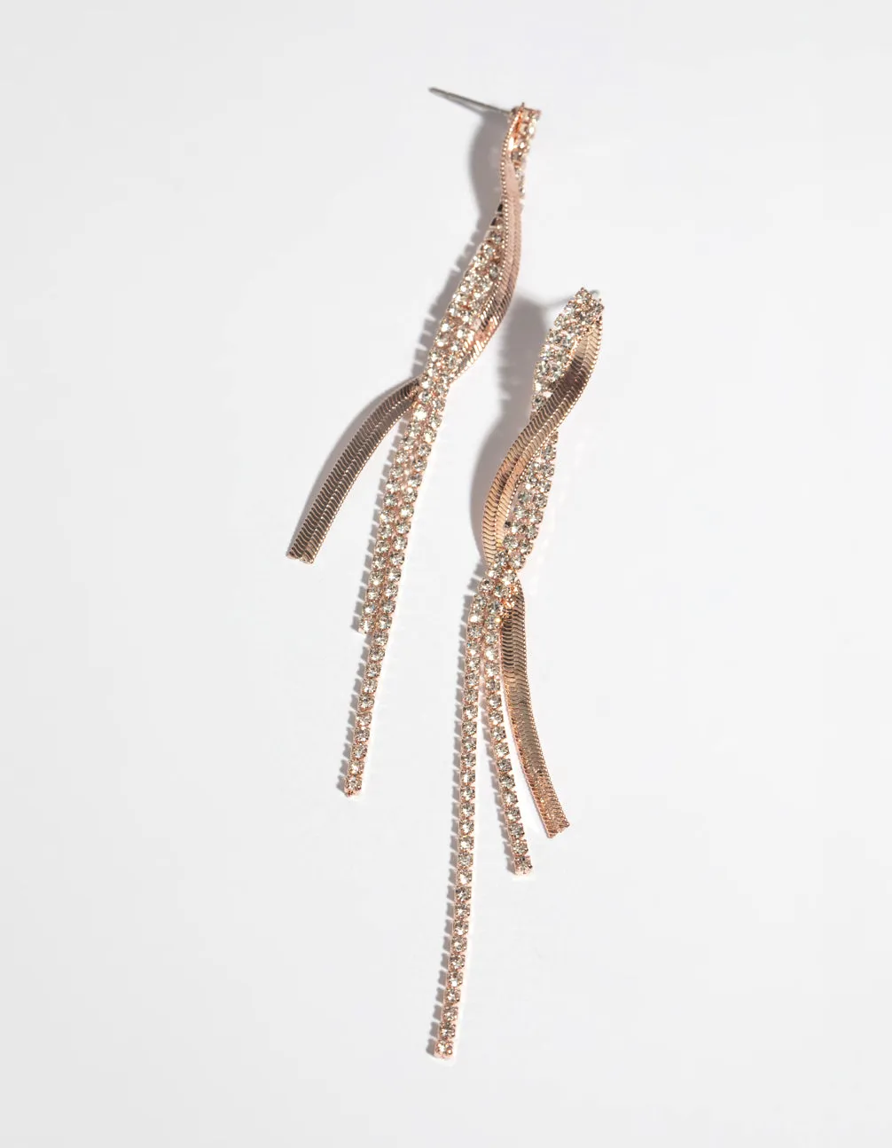 Rose Gold Snake Drop Earrings