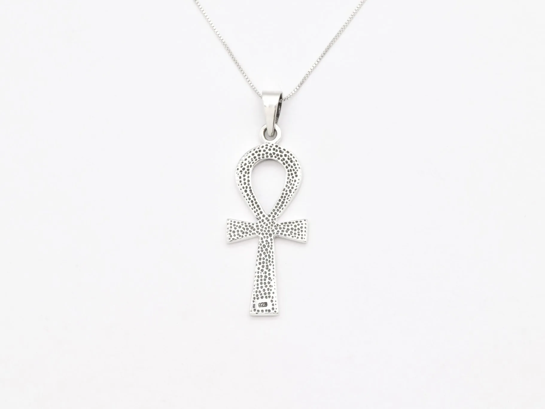 Silver Cross Necklace - Ankh Pendant - Egyptian Necklace