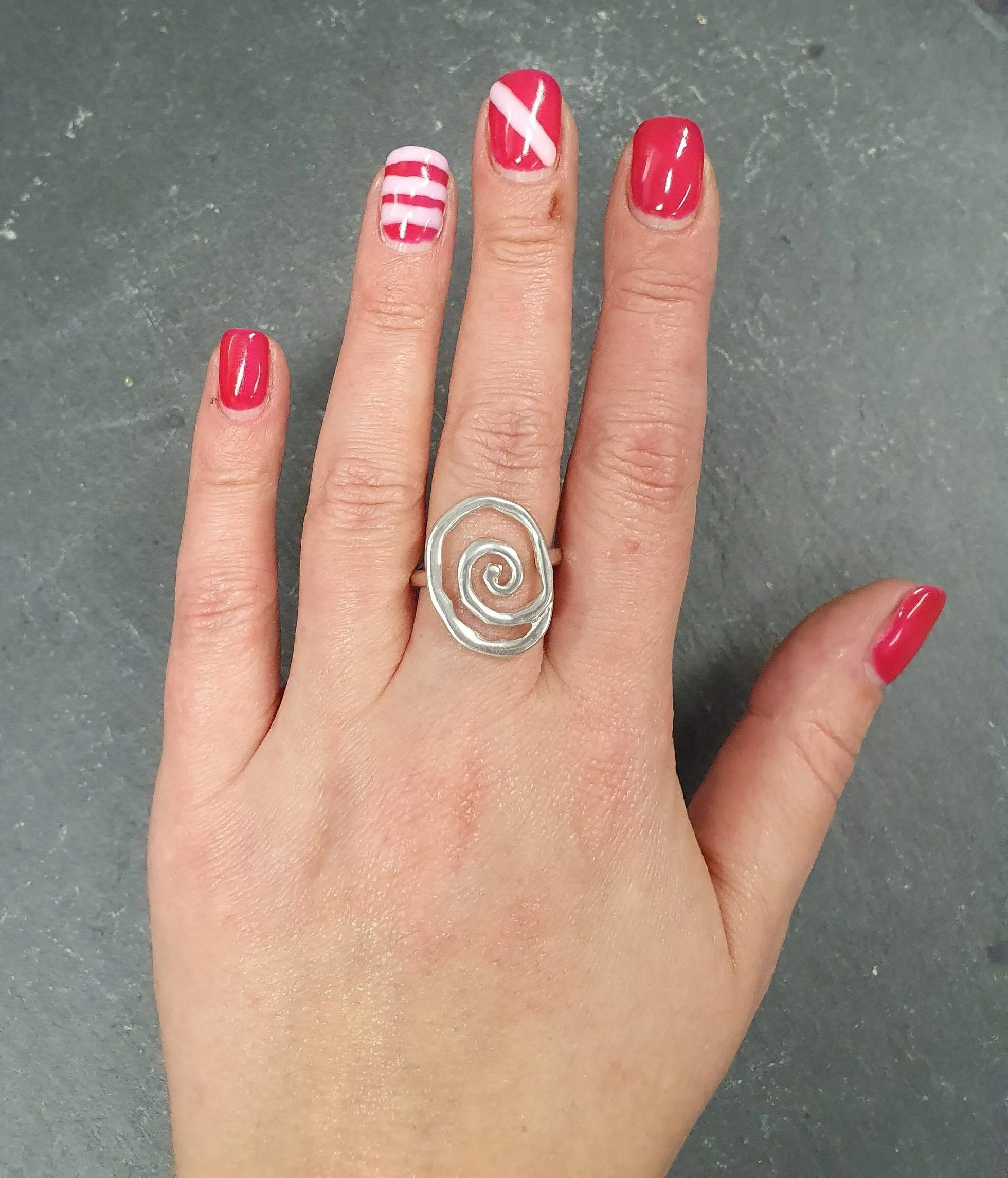 Silver Infinity Ring - Large Silver Swirl Ring - Silver Statement Ring